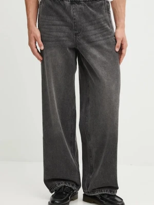 adidas Originals spodnie dresowe bawełniane Adilenium Denim męskie kolor czarny gładkie KF8543