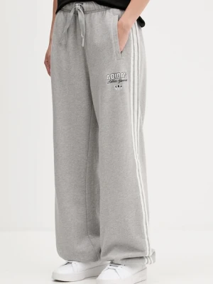 adidas Originals spodnie dresowe bawełniane GFX SWEATPANTS damskie kolor szary z aplikacją KF2313
