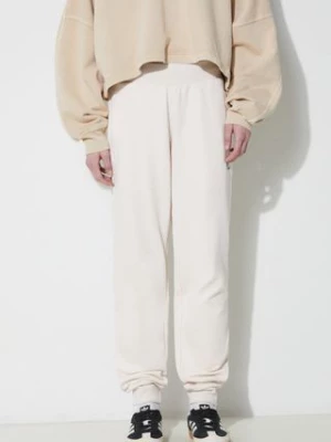 adidas Originals spodnie dresowe bawełniane kolor beżowy gładkie IA6477