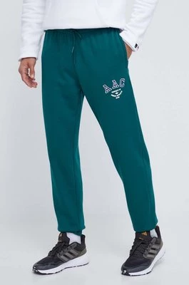 adidas Originals spodnie dresowe bawełniane kolor zielony z aplikacją