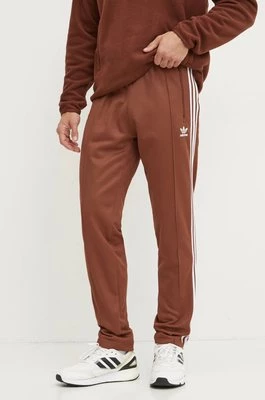 adidas Originals spodnie dresowe Beckenbauer Track Pants kolor brązowy z aplikacją IY9877