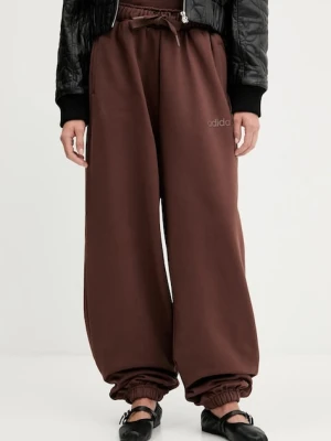 adidas Originals spodnie dresowe Essentials damskie kolor brązowy gładkie JW0986