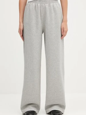 adidas Originals spodnie dresowe Essentials Wide Leg Fleece damskie kolor szary melanżowe JX5252