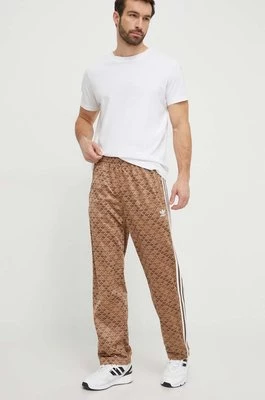 adidas Originals spodnie dresowe kolor brązowy wzorzyste IS2922