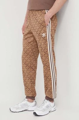 adidas Originals spodnie dresowe kolor brązowy wzorzyste IS0257