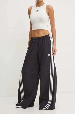 adidas Originals spodnie dresowe Oversized Zip Off Track Pant kolor czarny z aplikacją JM9254