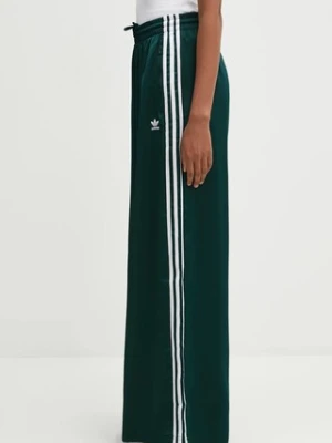 adidas Originals spodnie dresowe Satin Tp Wl damskie kolor zielony z aplikacją JV7511