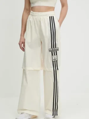 adidas Originals spodnie dresowe Woven Trackpant damskie kolor beżowy z aplikacją JD0087