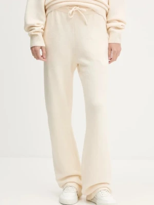 adidas Originals spodnie dresowe z domieszką wełny Knitted Pants damskie kolor beżowy gładkie KF2536