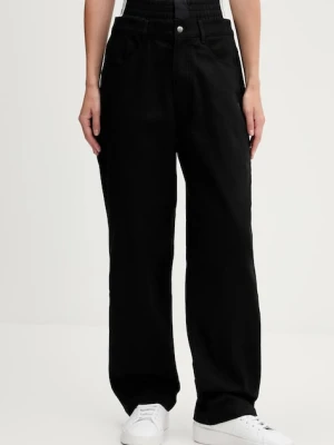 adidas Originals spodnie Firebird damskie kolor czarny proste high waist JX7594
