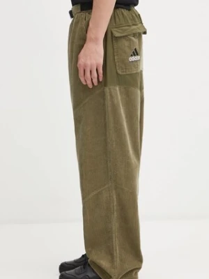 adidas Originals spodnie sztruksowe EQT Pant męskie kolor zielony proste JY3459