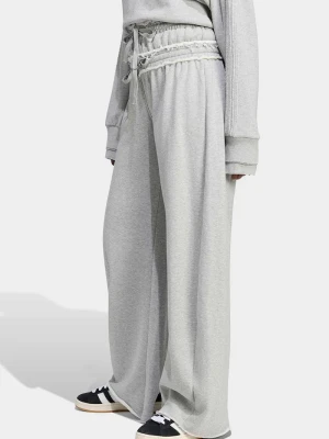 adidas Originals spodnie wide leg damskie bawełniane SST Double szary