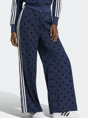adidas Originals spodnie wide leg damskie Wide Leg Polka Dots granatowy