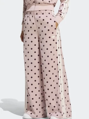 adidas Originals spodnie wide leg damskie Wide Leg Polka Dots różowy