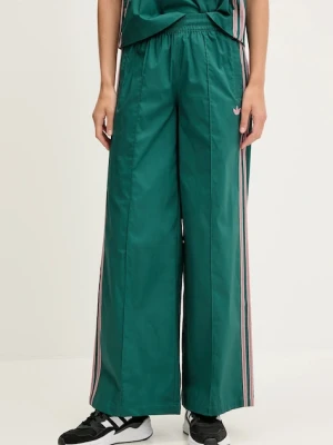 adidas Originals spodnie Wideleg Pant damskie kolor turkusowy szerokie high waist KC0677