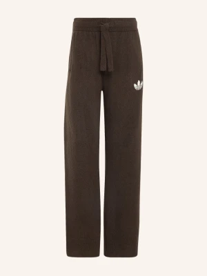 Adidas Originals Spodnie Z Dzianiny Essentials Knit schwarz BRĄZOWY