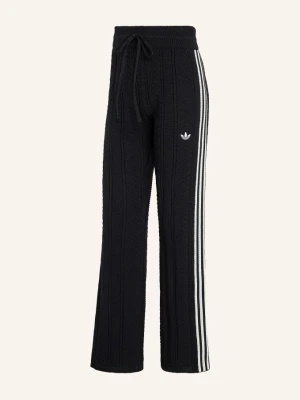 Adidas Originals Spodnie Z Dzianiny Sst Wide Leg Z Paskami Z Galonu schwarz