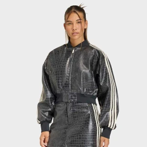 adidas Originals SST Pleather Jacket kobiety Bomberki czarny rozmiar Odzież