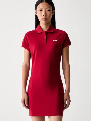adidas Originals sukienka bawełniana z elastanem czerwony