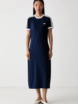 adidas Originals sukienka bawełniana z elastanem granatowy