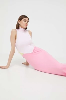 adidas Originals sukienka kolor różowy maxi prosta