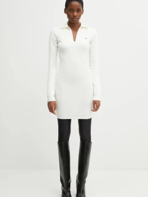adidas Originals sukienka Ls Dress kolor beżowy midi dopasowana JW7322