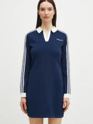 adidas Originals sukienka POLO DRESS kolor granatowy mini dopasowana JC7690