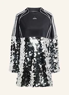 Adidas Originals Sukienka Z Dżerseju Z Mieszanki Materiałów Z Cekinami schwarz