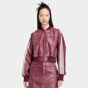 adidas Originals Superstar Pleather Jacket kobiety Bomberki czerwony rozmiar Odzież