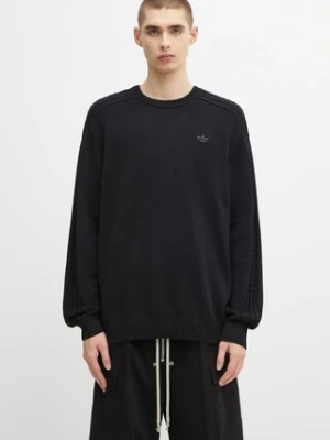 adidas Originals sweter bawełniany P Ess Knit Crew męski kolor czarny lekki JY2648
