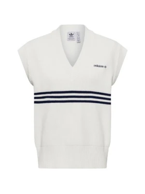 adidas Originals Sweter damski - kamizelka dzianinowa Kobiety biały jednolity,