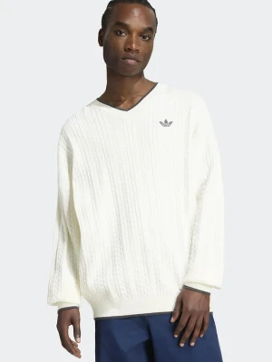 adidas Originals sweter męski z bawełną Cable Knit beżowy
