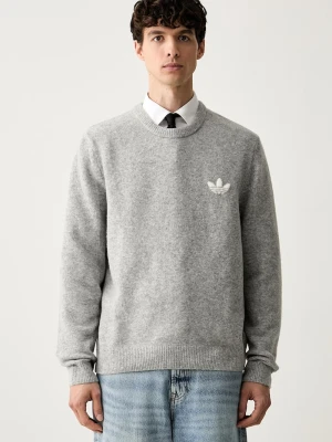 adidas Originals sweter męski z wełną Trefoil Essentials szary