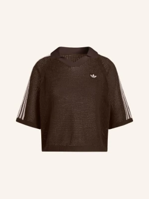 Adidas Originals Sweter Polo Knitted Crochet Polo braun