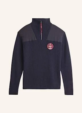 Adidas Originals Sweter Typu Troyer Z Dodatkiem Wełny blau