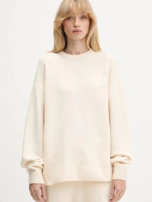 adidas Originals sweter z domieszką wełny Knitted Sweater damski kolor beżowy KF2339