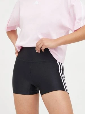 adidas Originals szorty 3-Stripes damskie kolor czarny z aplikacją high waist IP0724