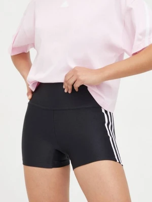 adidas Originals szorty 3-Stripes damskie kolor czarny z aplikacją high waist IP0724