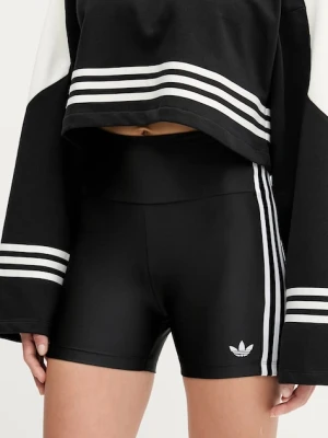 adidas Originals szorty 3-Stripes damskie kolor czarny z aplikacją high waist JX5235