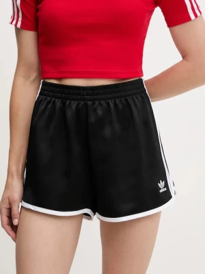 adidas Originals szorty 3S SPRINTER damskie kolor czarny z aplikacją high waist JD3119