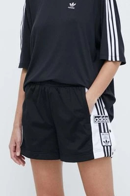 adidas Originals szorty Adibreak damskie kolor czarny z aplikacją high waist IU2518