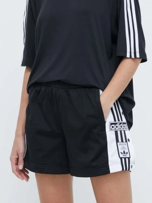 adidas Originals szorty Adibreak damskie kolor czarny z aplikacją high waist IU2518