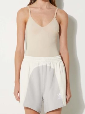 adidas Originals szorty Adicolor HC7038 damskie kolor szary wzorzyste high waist HC7038-WONWHI