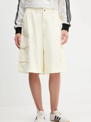 adidas Originals szorty bawełniane Cargo Jorts damskie kolor beżowy gładkie high waist JD0138