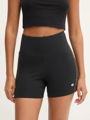 adidas Originals szorty Booty Short damskie kolor czarny wzorzyste high waist JW7305