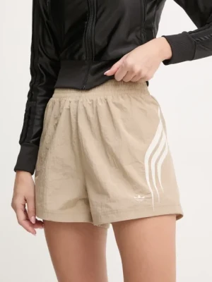 adidas Originals szorty damskie kolor beżowy z aplikacją high waist IY9238