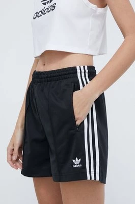 adidas Originals szorty Firebird Short damskie kolor czarny z aplikacją high waist IU2425