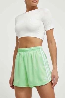 adidas Originals szorty damskie kolor zielony z aplikacją high waist IP0712