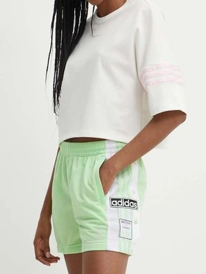 adidas Originals szorty damskie kolor zielony z aplikacją high waist IP0719