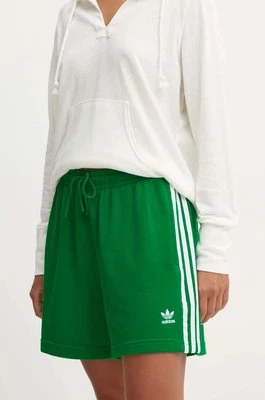 adidas Originals szorty damskie kolor zielony z aplikacją high waist IY2157